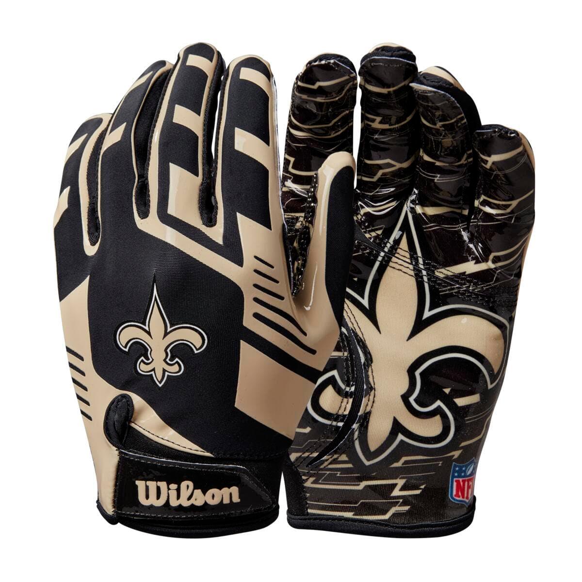 Wilson Sporting Goods Gloves New Orleans Saints Wilson NFL Team Stretch Fit Receiver Gloves