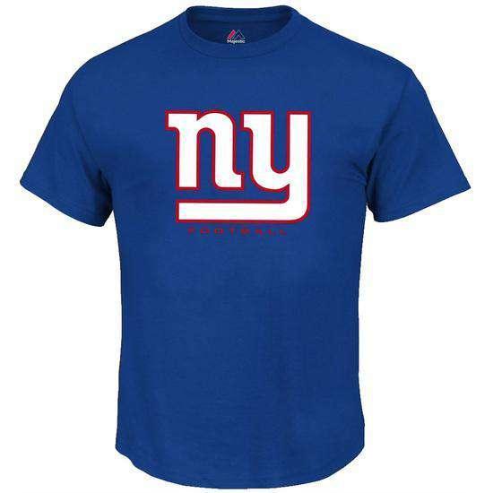 Majestic Athletic T-Shirts New York Giants Majestic NFL Critical Victory T-Shirt - Blue