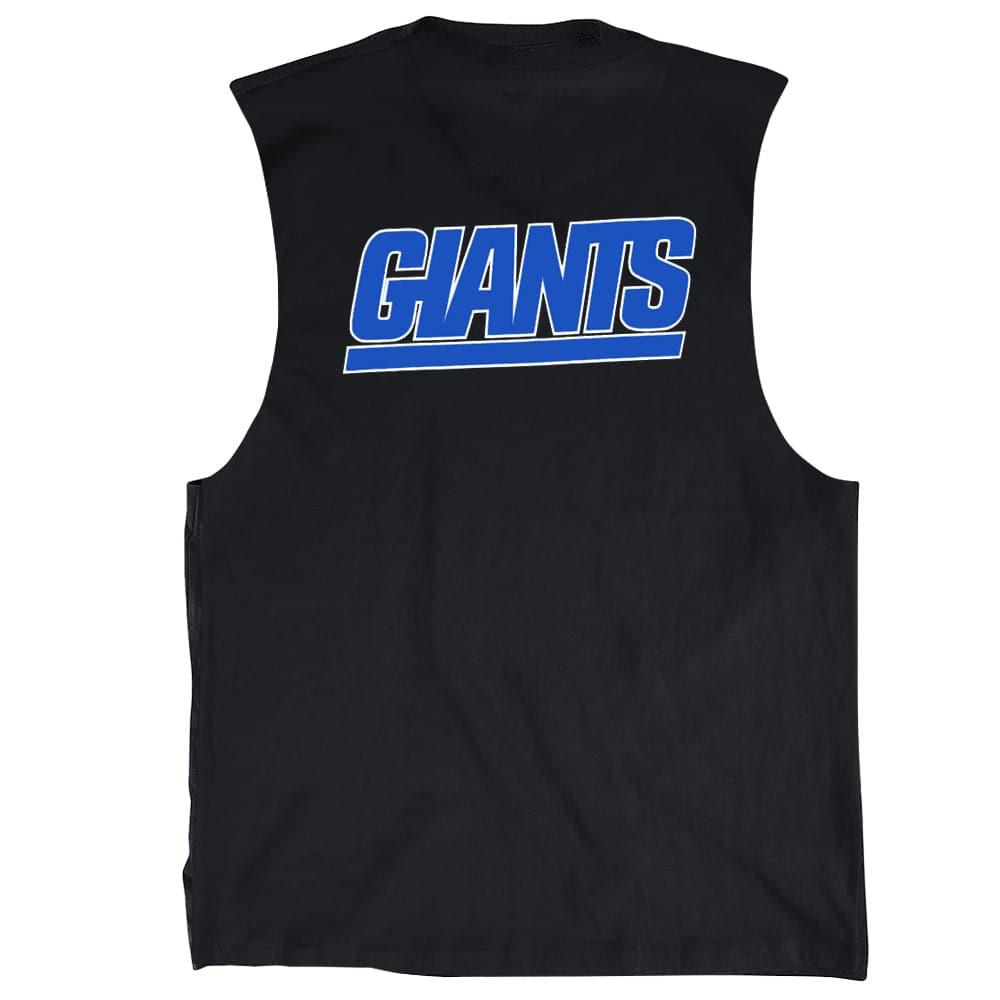 Mitchell And Ness T-Shirts New York Giants Mitchell & Ness NFL Retro Repeat Muscle T-Shirt - Black