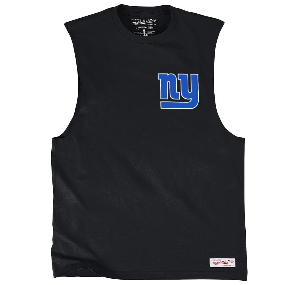 Mitchell And Ness T-Shirts New York Giants Mitchell & Ness NFL Retro Repeat Muscle T-Shirt - Black