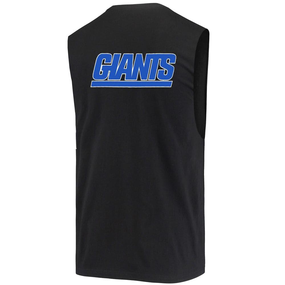 Mitchell And Ness T-Shirts New York Giants Mitchell & Ness NFL Retro Repeat Muscle T-Shirt - Black