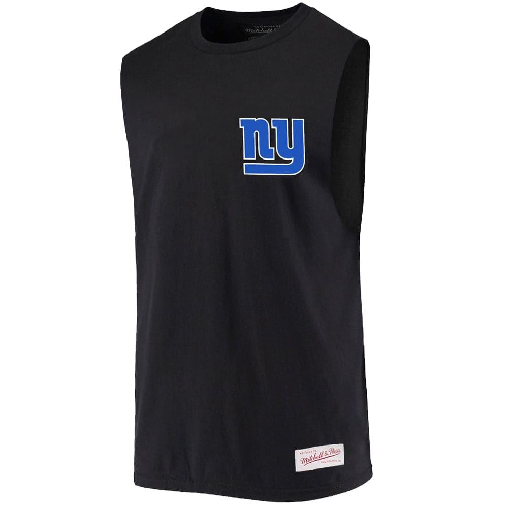 Mitchell And Ness T-Shirts New York Giants Mitchell & Ness NFL Retro Repeat Muscle T-Shirt - Black