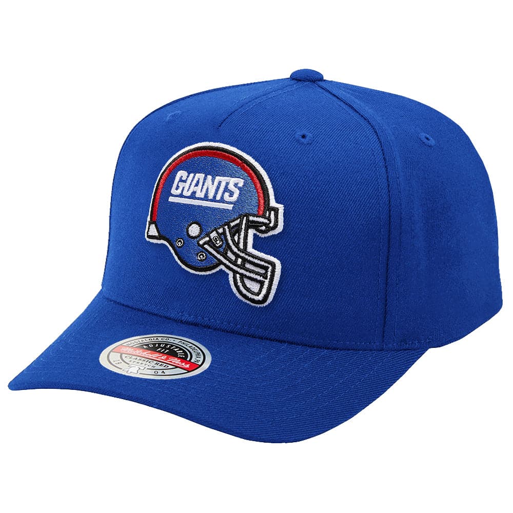 Mitchell And Ness Caps New York Giants Mitchell & Ness NFL Sweep Right Classic Red Curve Snapback Hat - Blue