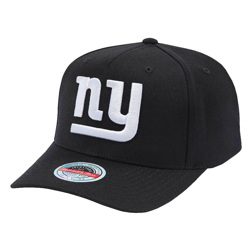 Mitchell And Ness Caps New York Giants Mitchell & Ness NFL Wide Receiver Classic Red Curve Snapback Hat - Black