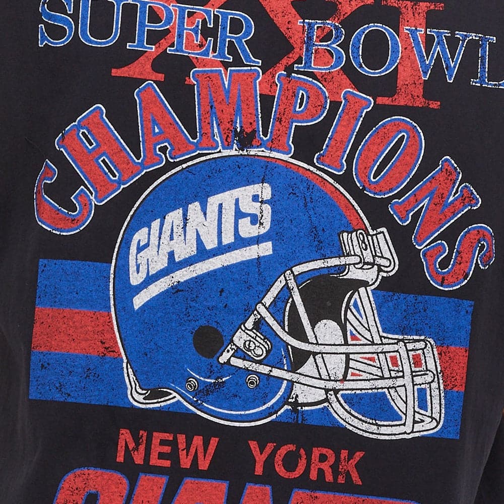 Mitchell And Ness T-Shirts New York Giants Mitchell & Ness NFL XXI Champs Vintage T-Shirt - Faded Black