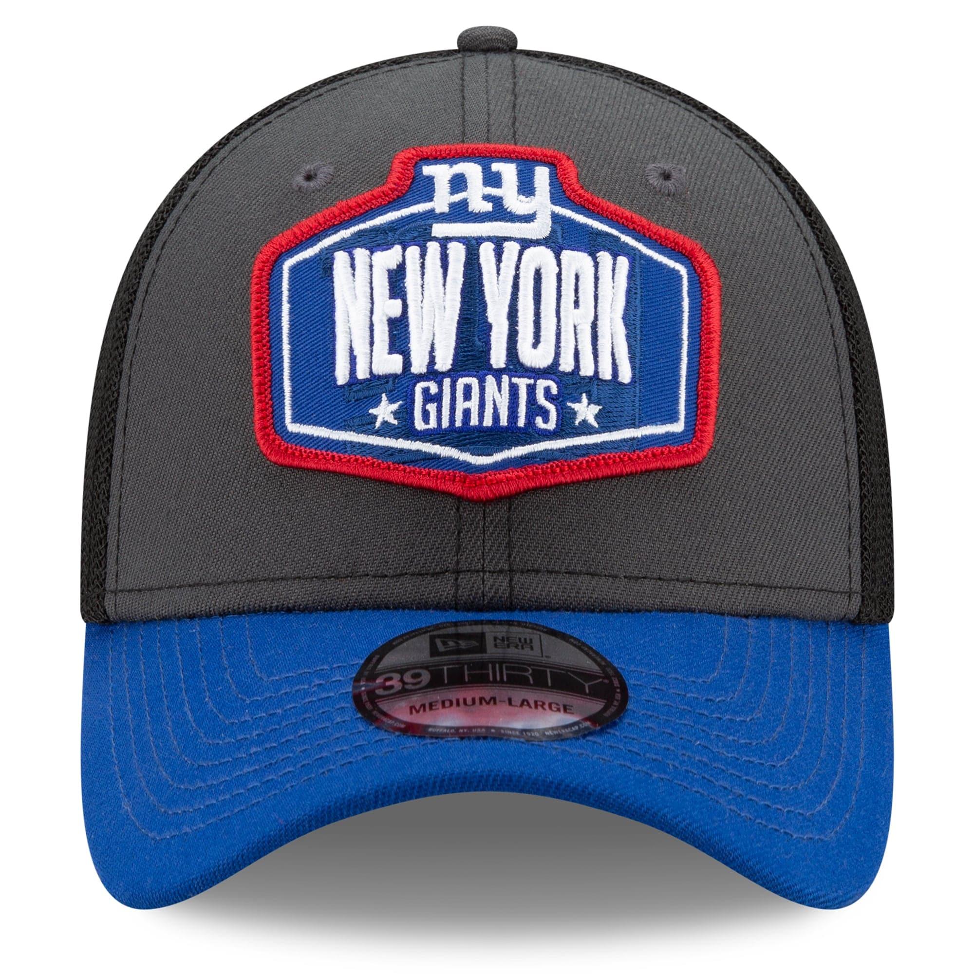 New Era Caps New York Giants New Era 2021 NFL Draft 39THIRTY Flex Fit Curve Hat - Graphite