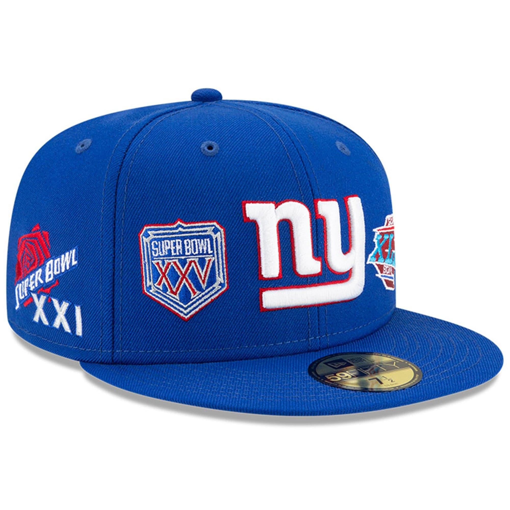New Era Caps New York Giants New Era NFL Champions Patch 59FIFTY Fitted Hat - Blue