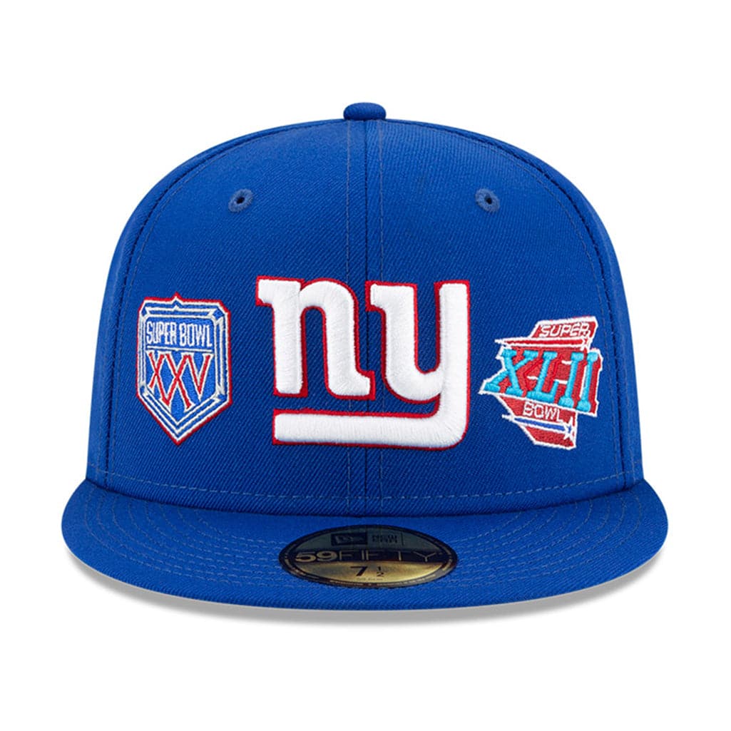 New Era Caps New York Giants New Era NFL Champions Patch 59FIFTY Fitted Hat - Blue