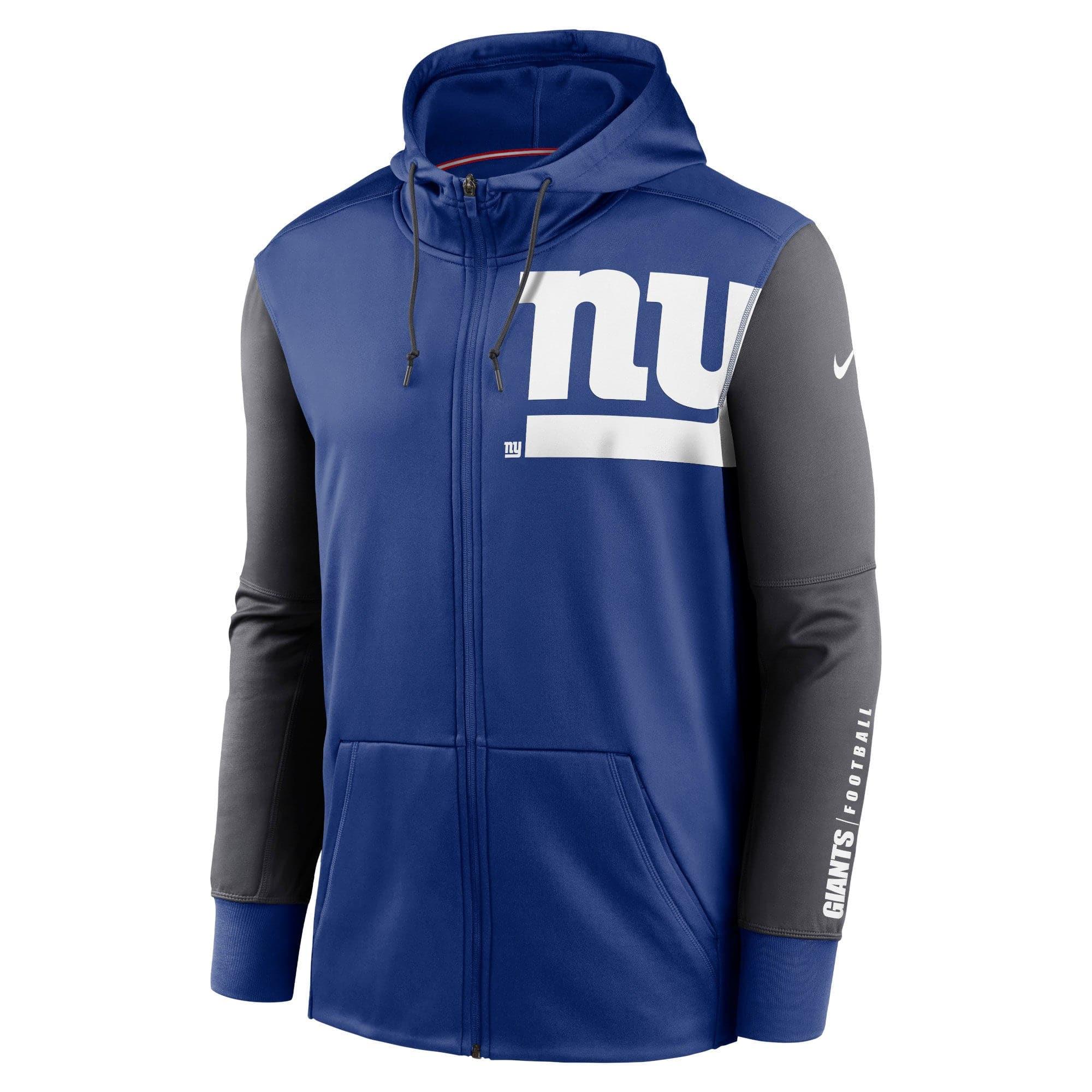 Nike Jumpers New York Giants Nike NFL Mascot Full Zip Performance Hoodie Jumper - Blue