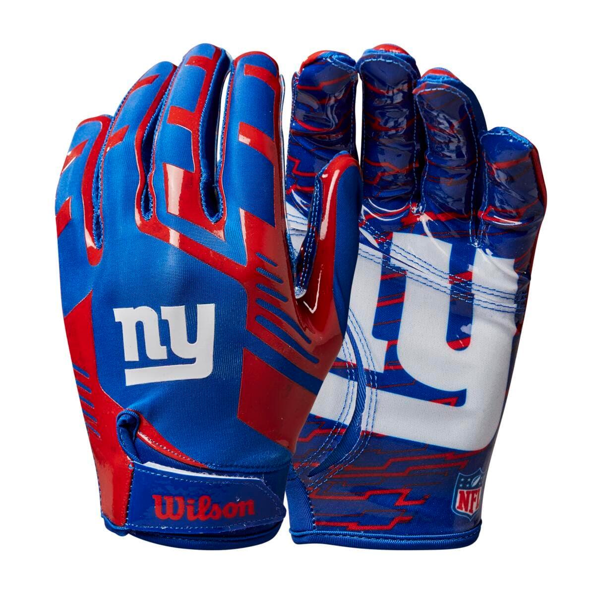 Wilson Sporting Goods Gloves New York Giants Wilson NFL Team Stretch Fit Receiver Gloves