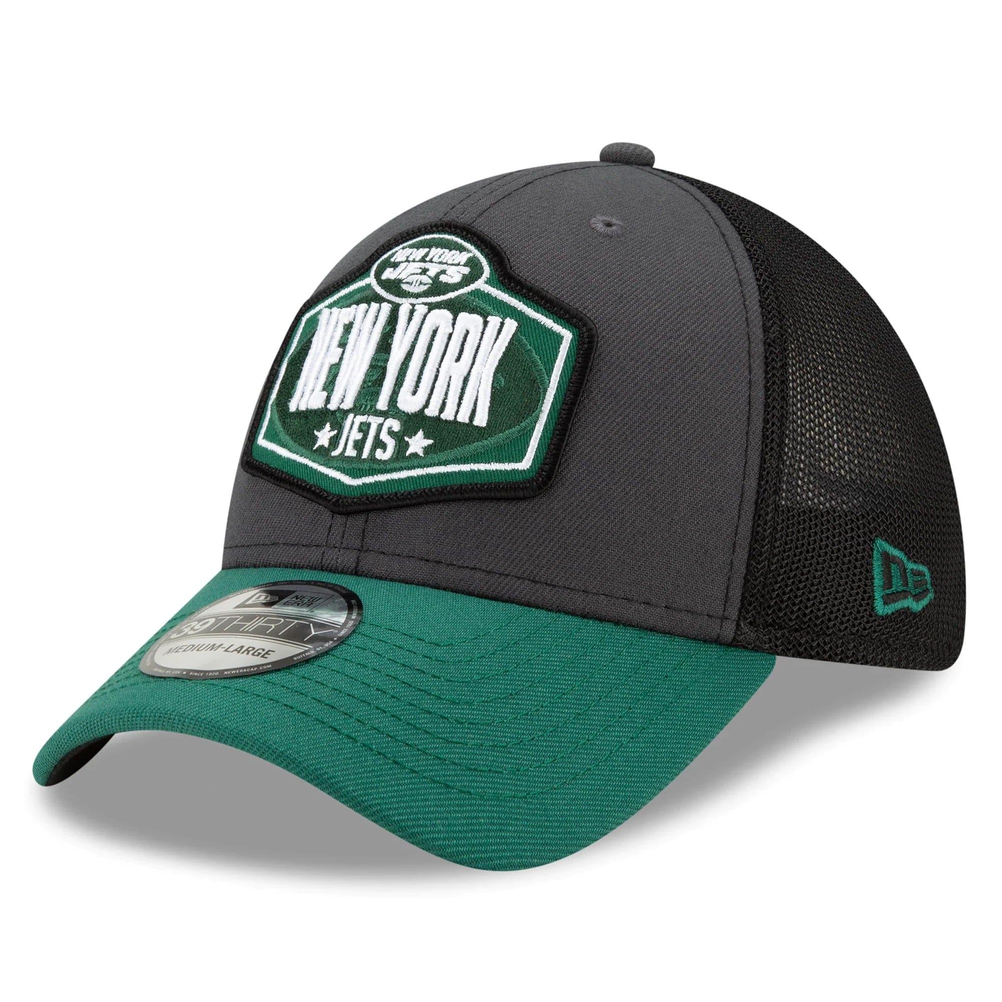 New Era Caps New York Jets New Era 2021 NFL Draft 39THIRTY Flex Fit Curve Hat - Graphite