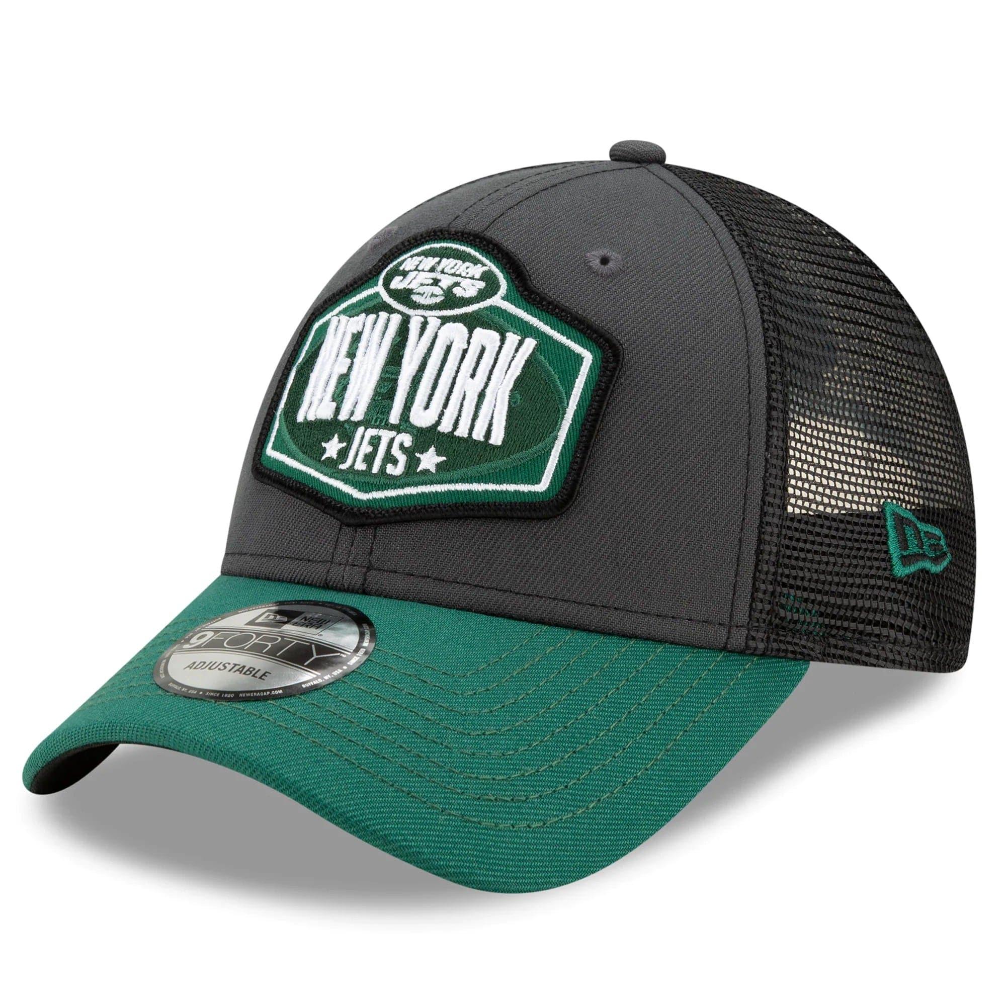 New Era Caps New York Jets New Era 2021 NFL Draft 9FORTY Snapback Curve Hat - Graphite