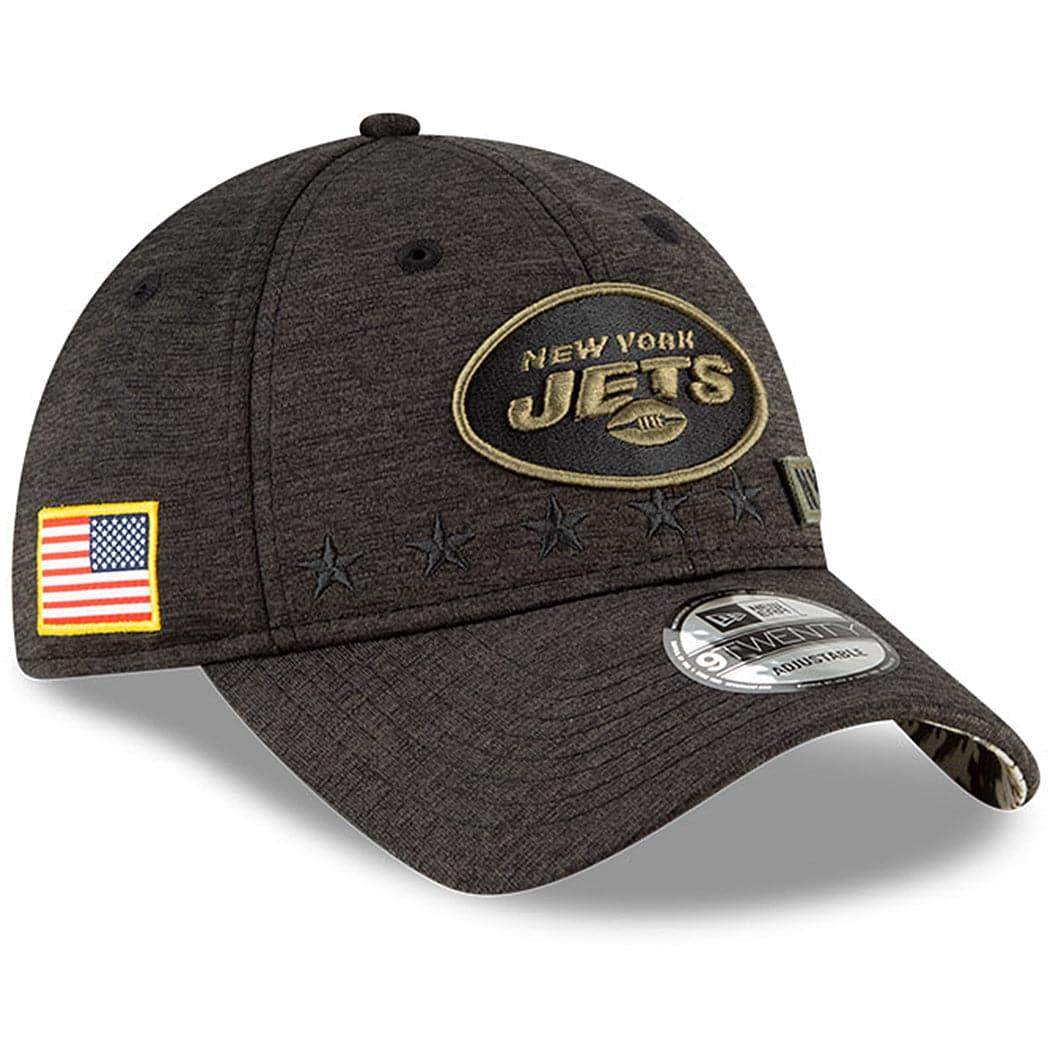New Era Caps New York Jets New Era NFL 2020 Salute To Service 9TWENTY Curve Hat - Black