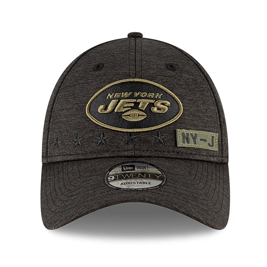 New Era Caps New York Jets New Era NFL 2020 Salute To Service 9TWENTY Curve Hat - Black