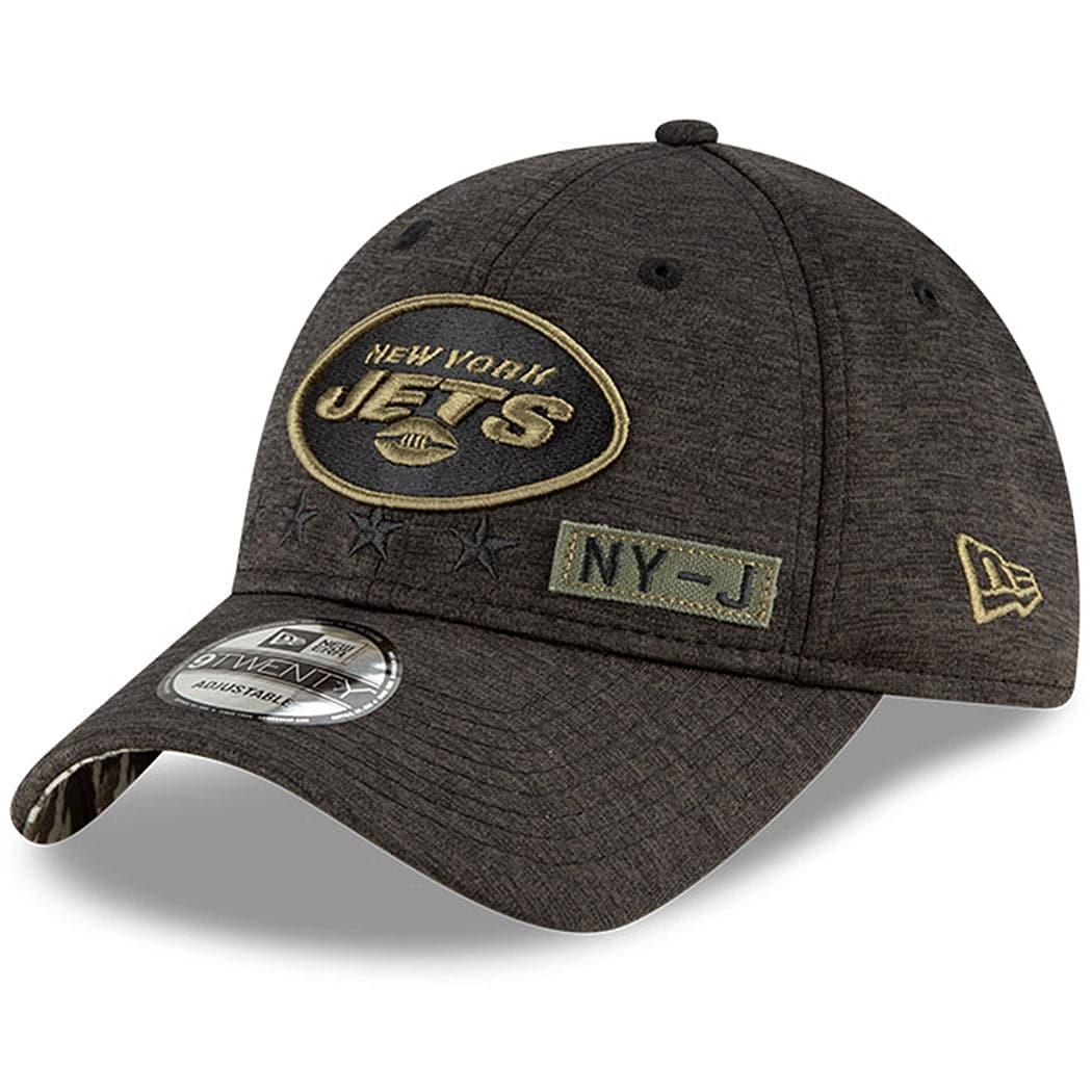 New Era Caps New York Jets New Era NFL 2020 Salute To Service 9TWENTY Curve Hat - Black