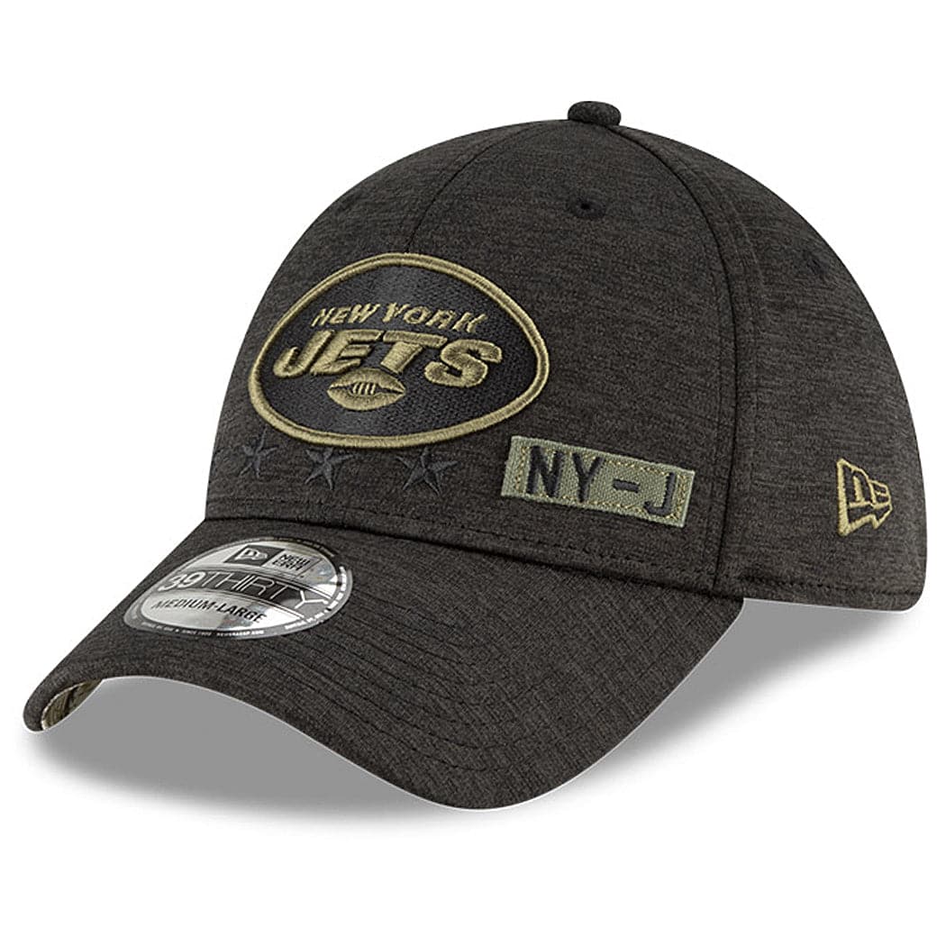 New Era Caps New York Jets New Era NFL 2020 Sideline 39THIRTY Flex Fit Curve Hat - Black