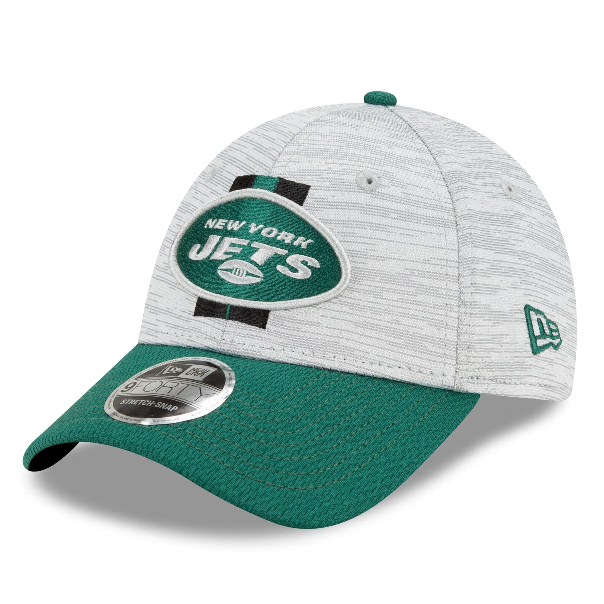 New Era Caps New York Jets New Era NFL 2021 Training Camp 9FORTY Curve Stretch Snapback Hat - Grey