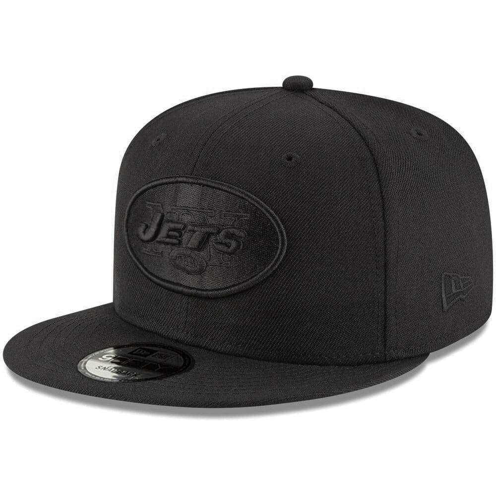 New Era Caps New York Jets New Era NFL Black On Black 9FIFTY Snapback Hat - Black