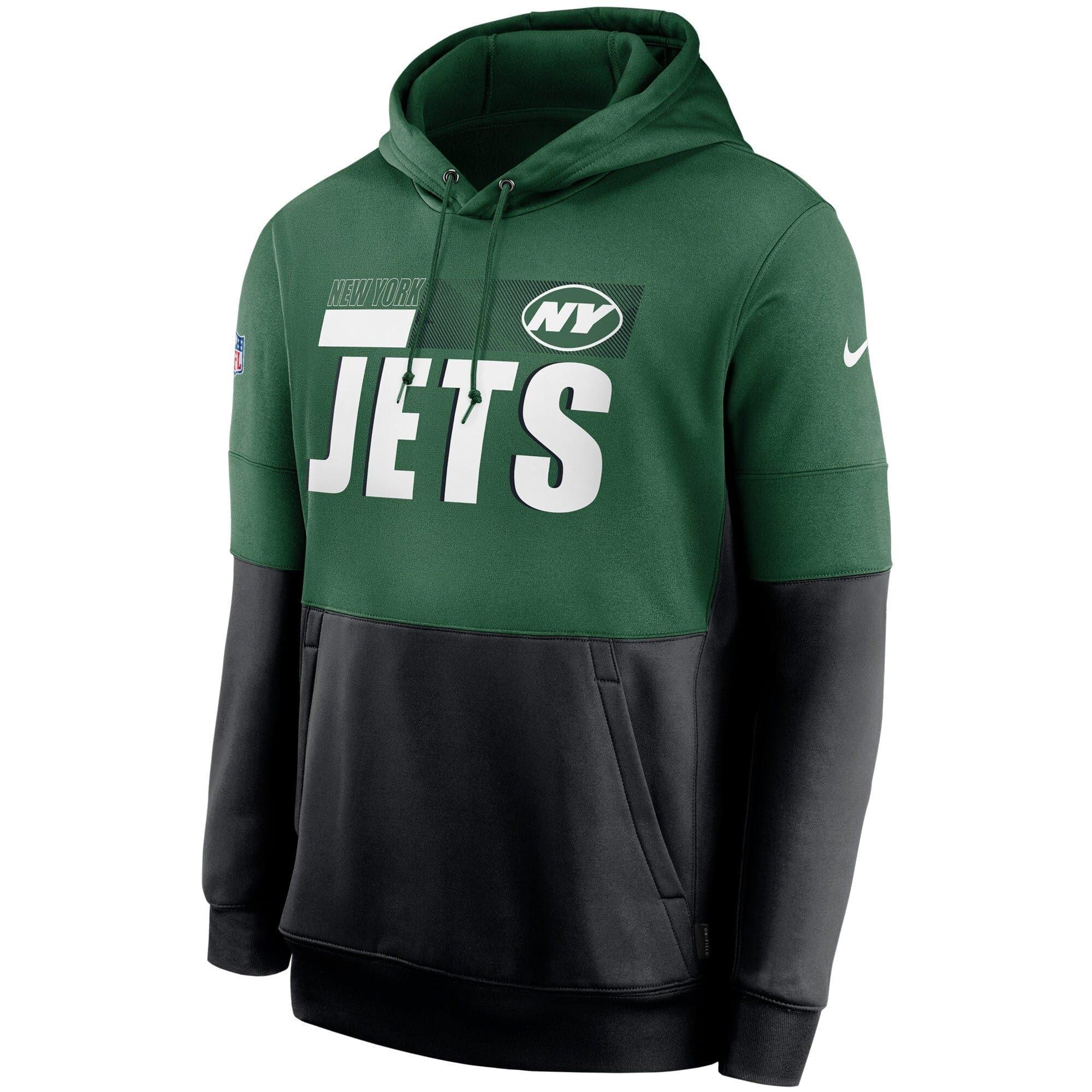 Nike Jumpers New York Jets Nike NFL TN Lockup Therma Hoodie Jumper - Sport Green