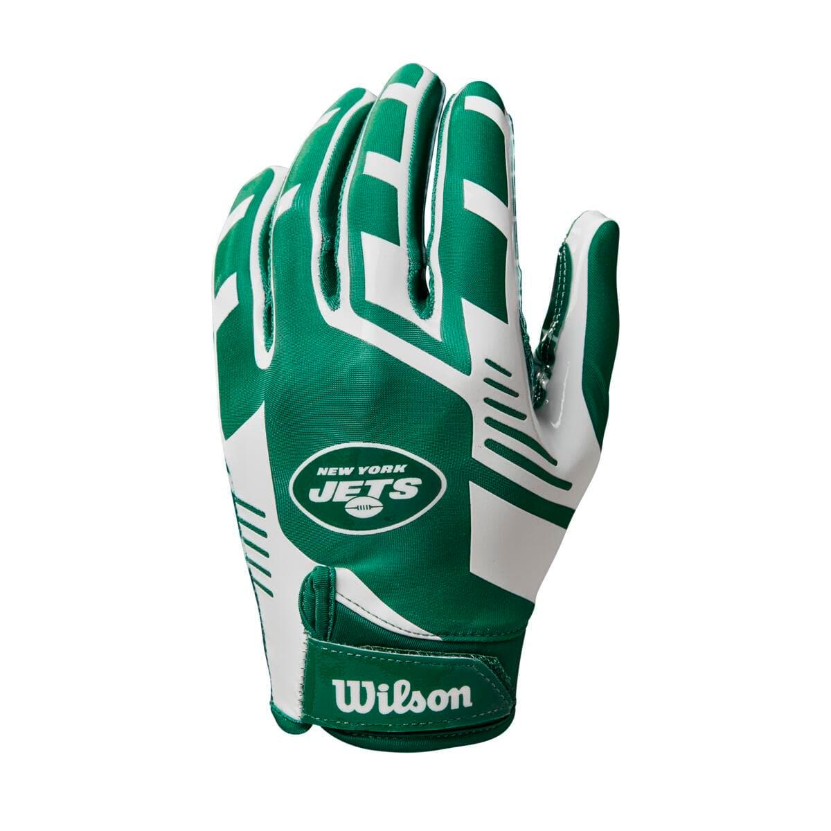 Wilson Sporting Goods Gloves New York Jets Wilson NFL Team Stretch Fit Receiver Gloves