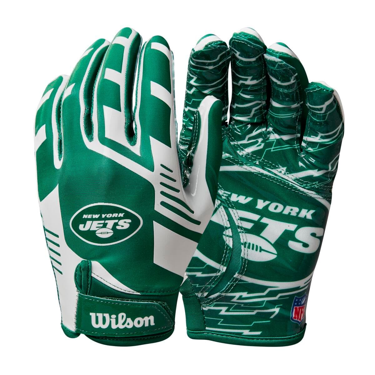 Wilson Sporting Goods Gloves New York Jets Wilson NFL Team Stretch Fit Receiver Gloves