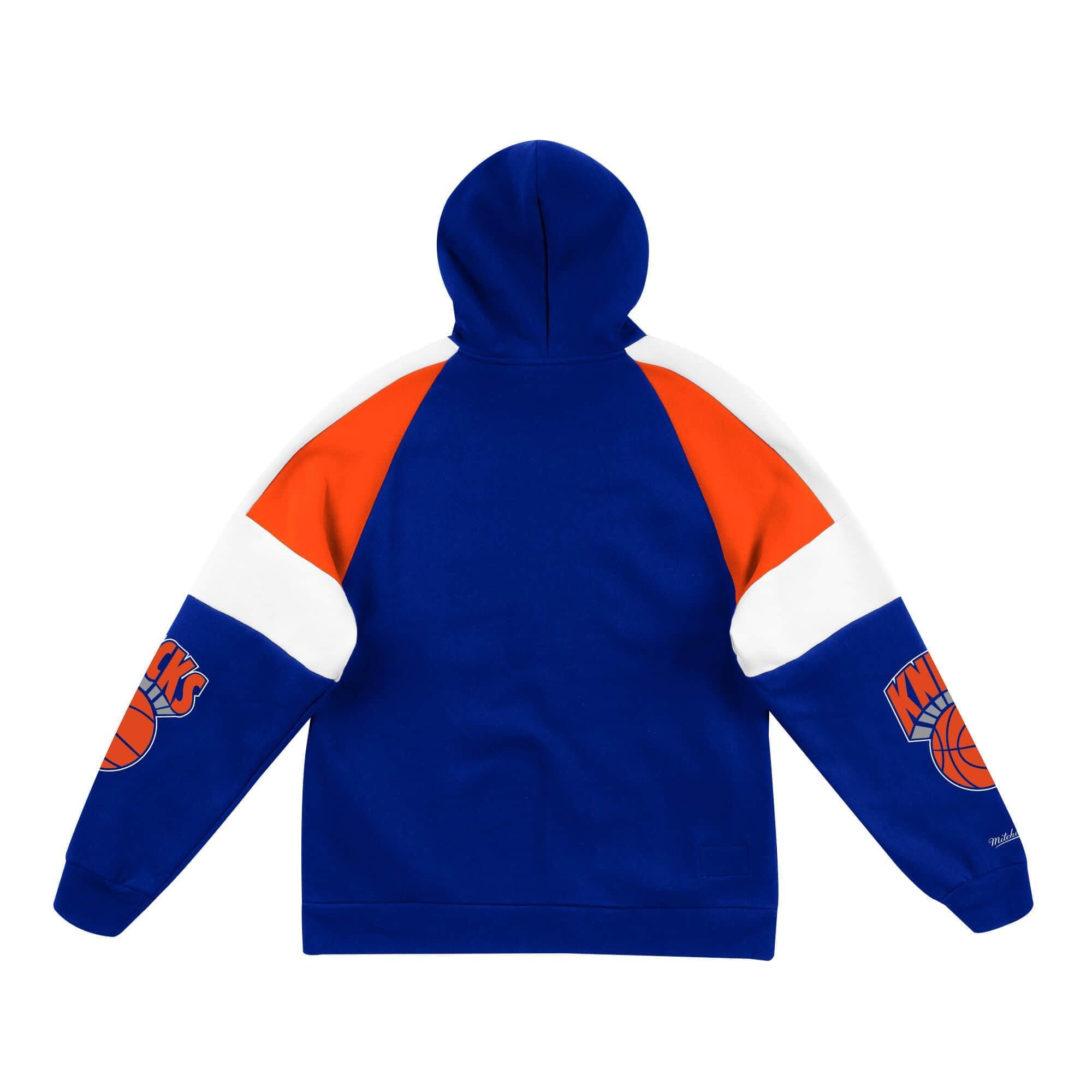 Mitchell And Ness Jumpers New York Knicks Mitchell & Ness NBA Instant Replay Hoodie Jumper - Blue