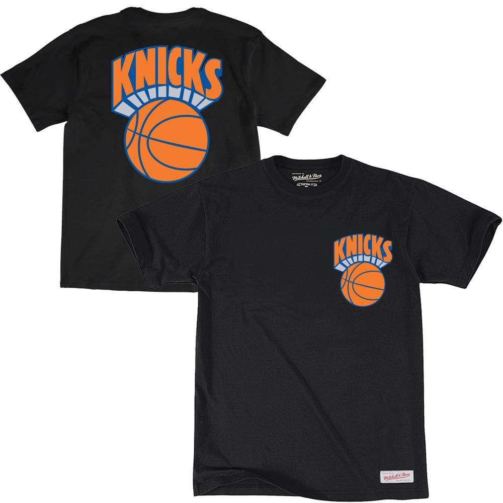 Mitchell And Ness T-Shirts New York Knicks Mitchell & Ness NBA Retro Repeat T-Shirt - Black