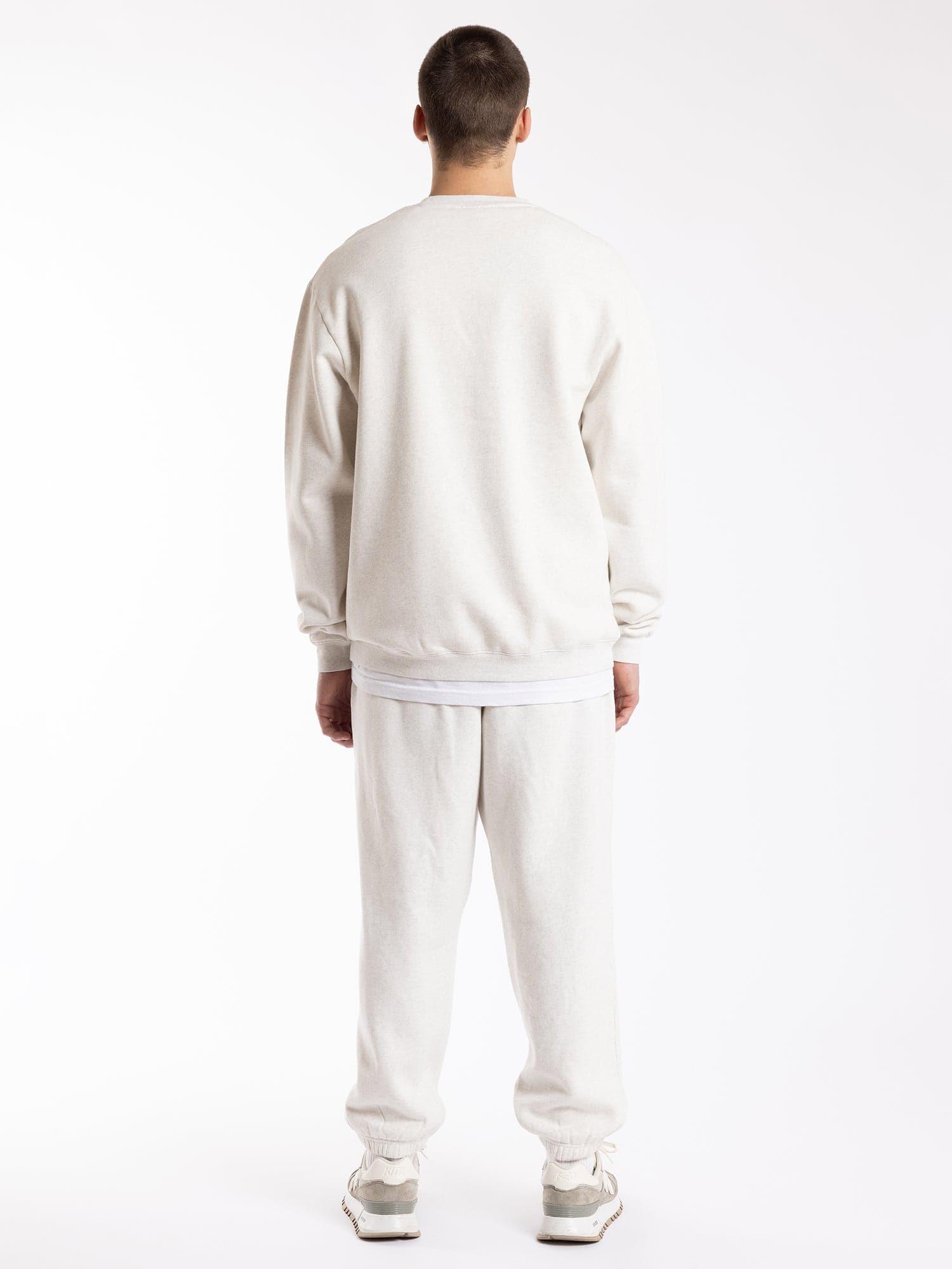 Mitchell And Ness Jumpers New York Knicks Mitchell & Ness NBA Wordmark Vintage Crew Jumper - White Marle