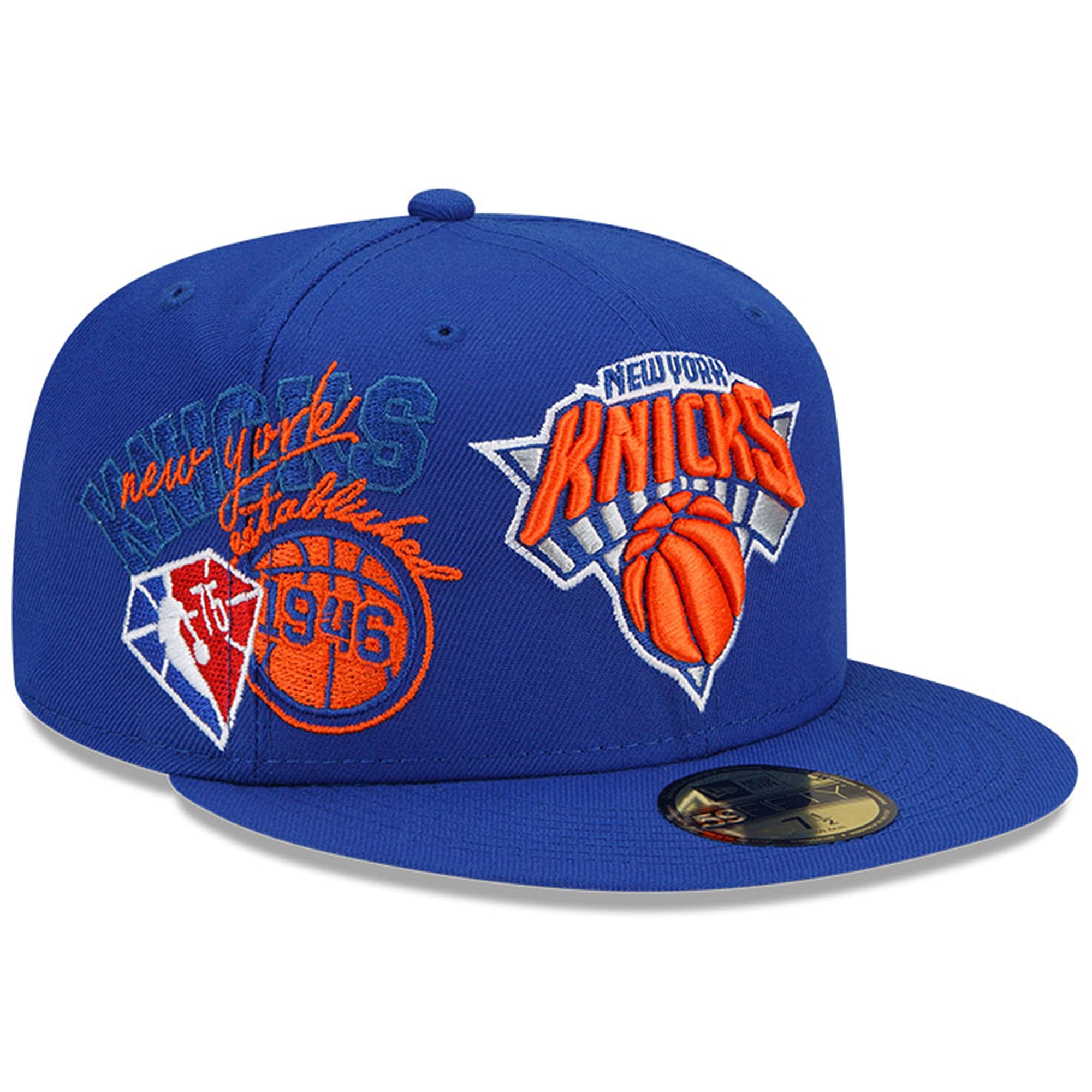 New Era Caps New York Knicks New Era NBA 21-22 Back Half 59FIFTY Fitted Hat - Blue