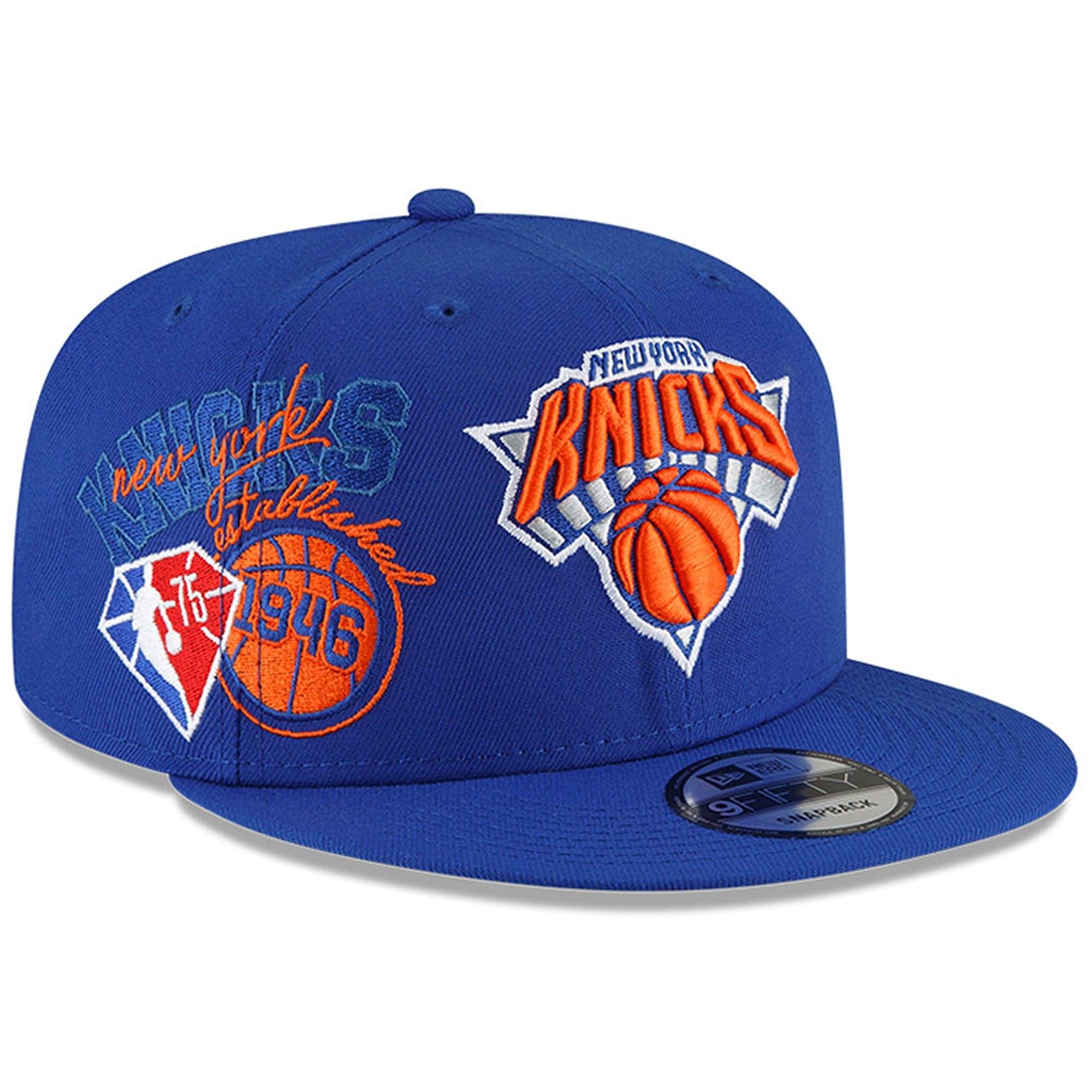 New Era Caps New York Knicks New Era NBA 21-22 Back Half 9FIFTY Snapback Hat - Blue