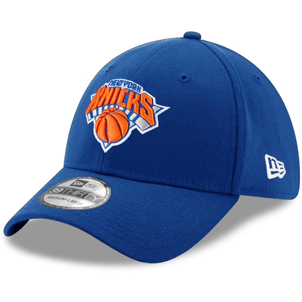 New Era Caps New York Knicks New Era NBA Team 39THIRTY Flex Fit Curve Hat - Blue