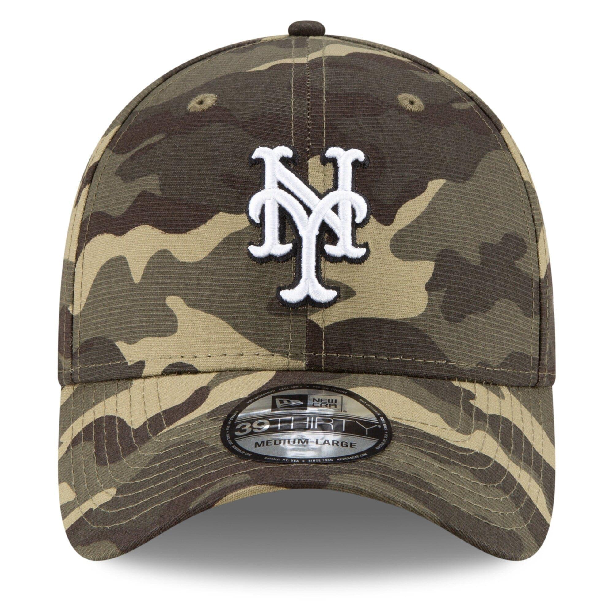 New Era Caps New York Mets New Era MLB 2021 Armed Forces 39THIRTY Flex Fit Curve Hat - Camo