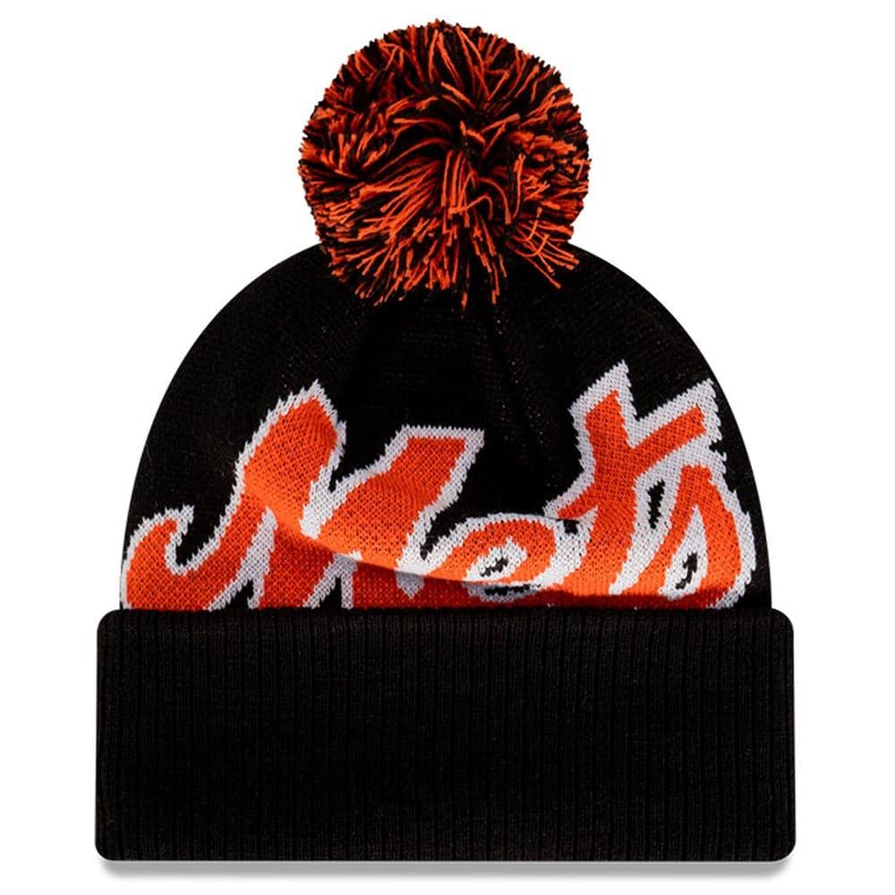 New Era Beanies New York Mets New Era MLB Big Script Pom Knit Beanie - Black
