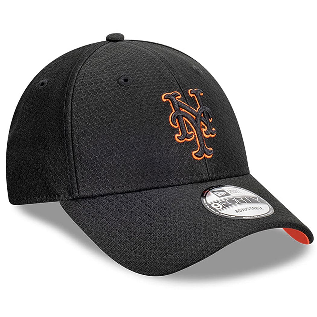 New Era Caps New York Mets New Era MLB Hex Pop Mesh 9FORTY Strapback Hat - Black