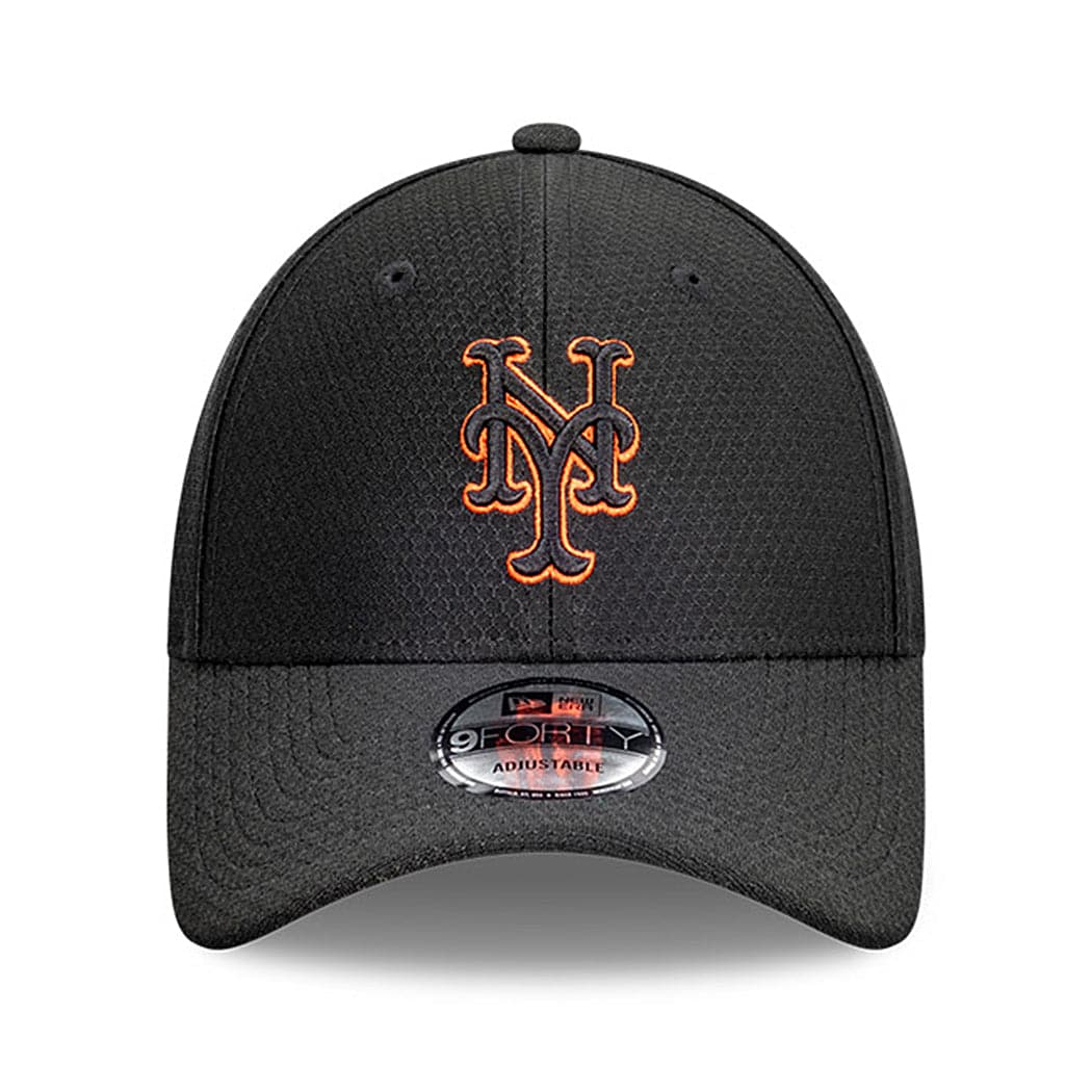 New Era Caps New York Mets New Era MLB Hex Pop Mesh 9FORTY Strapback Hat - Black