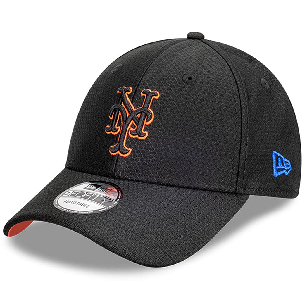 New Era Caps New York Mets New Era MLB Hex Pop Mesh 9FORTY Strapback Hat - Black