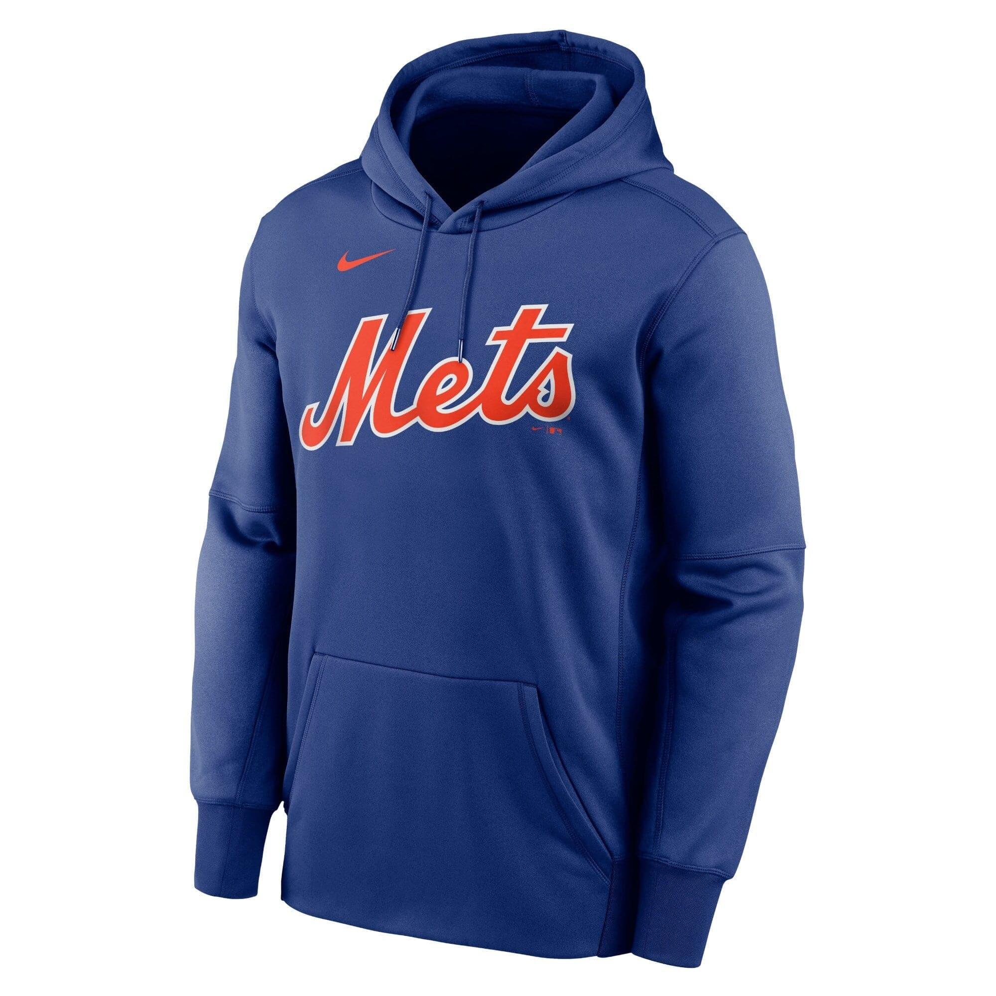 New York Mets Nike MLB Wordmark Therma Performance Hoodie Jumper - Blue
