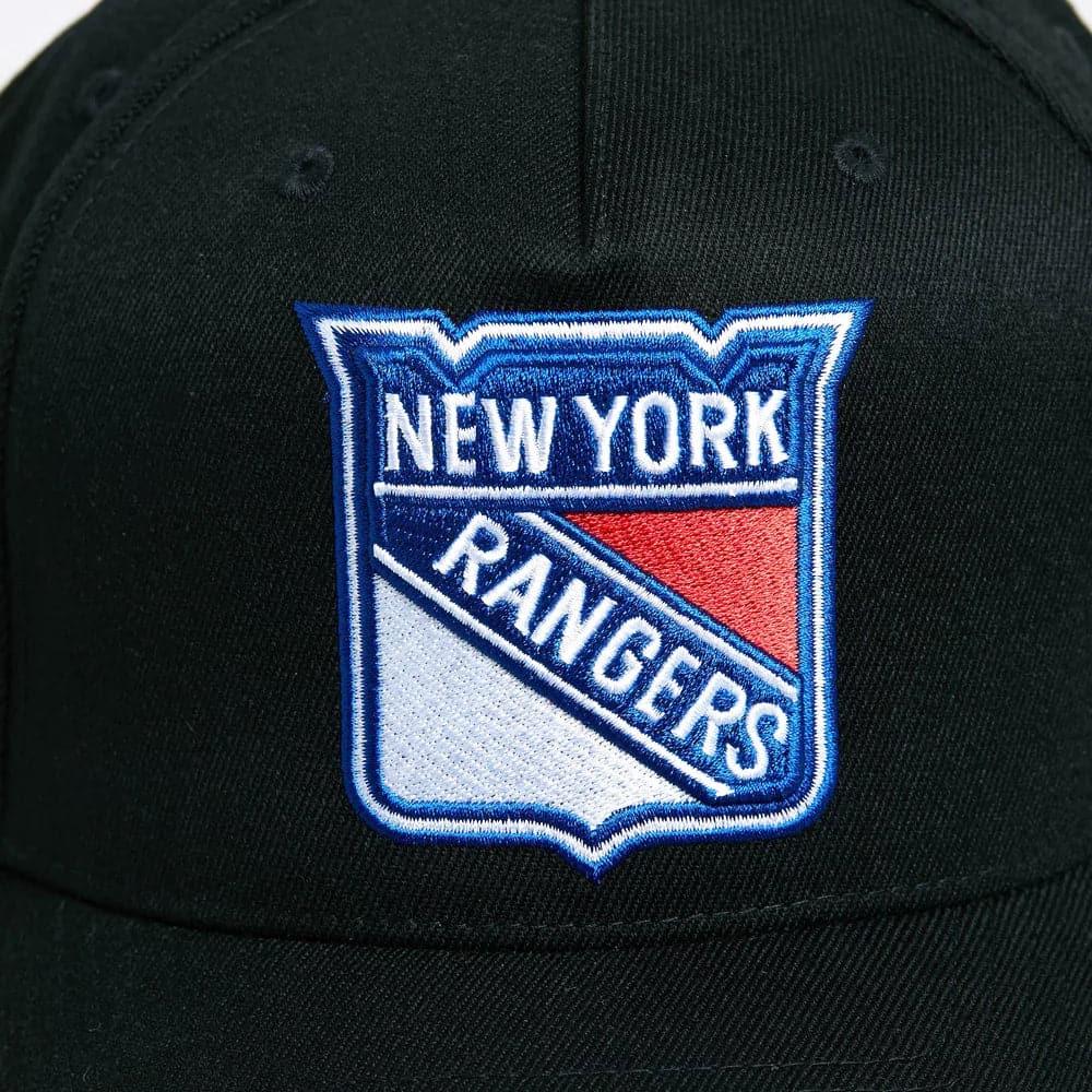 NHL Branded Caps New York Rangers NHL Team Logo 110 Curve Snapback Hat - Black