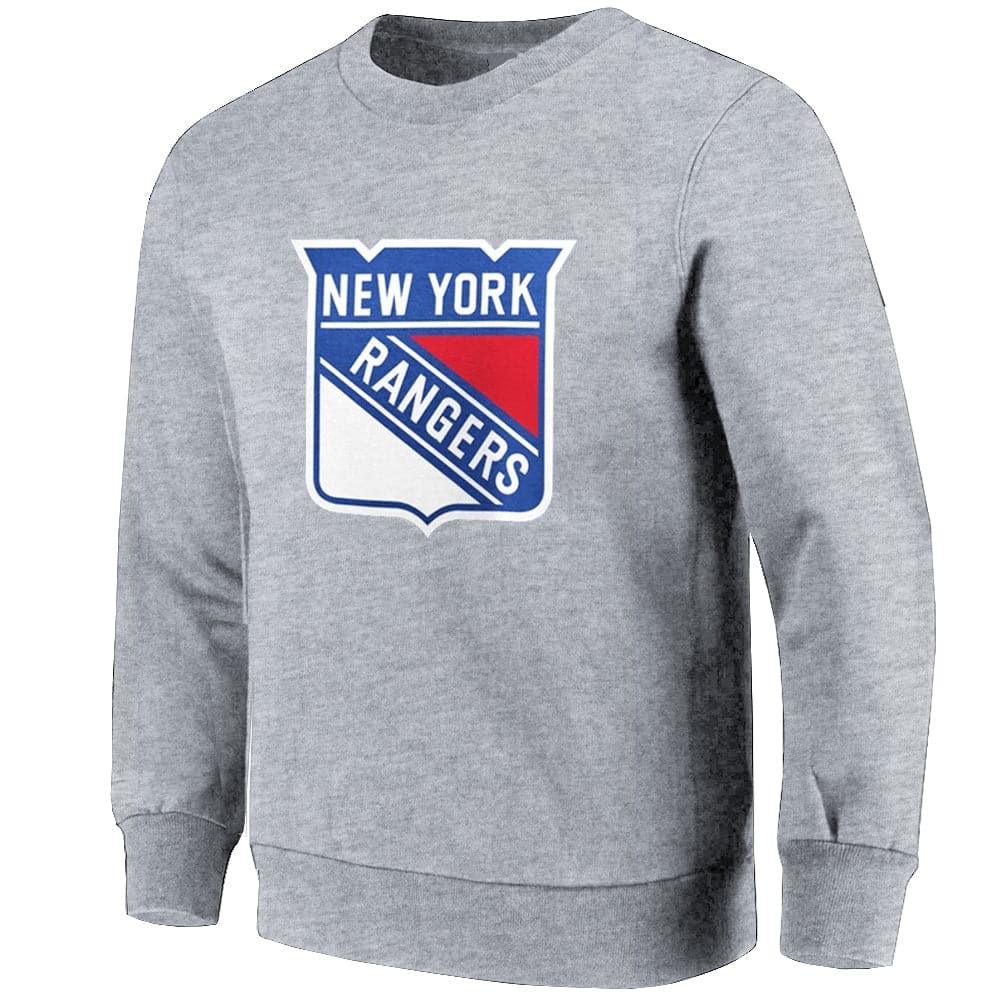 NHL Branded Jumpers New York Rangers NHL Team Logo Crew Jumper - Grey