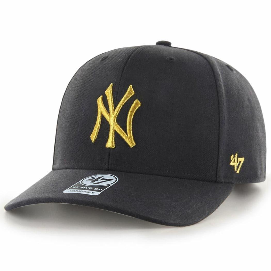 47 Brand Caps New York Yankees '47 MLB Metallic Cold Zone MVP DP Pre-Curved Snapback Hat - Black