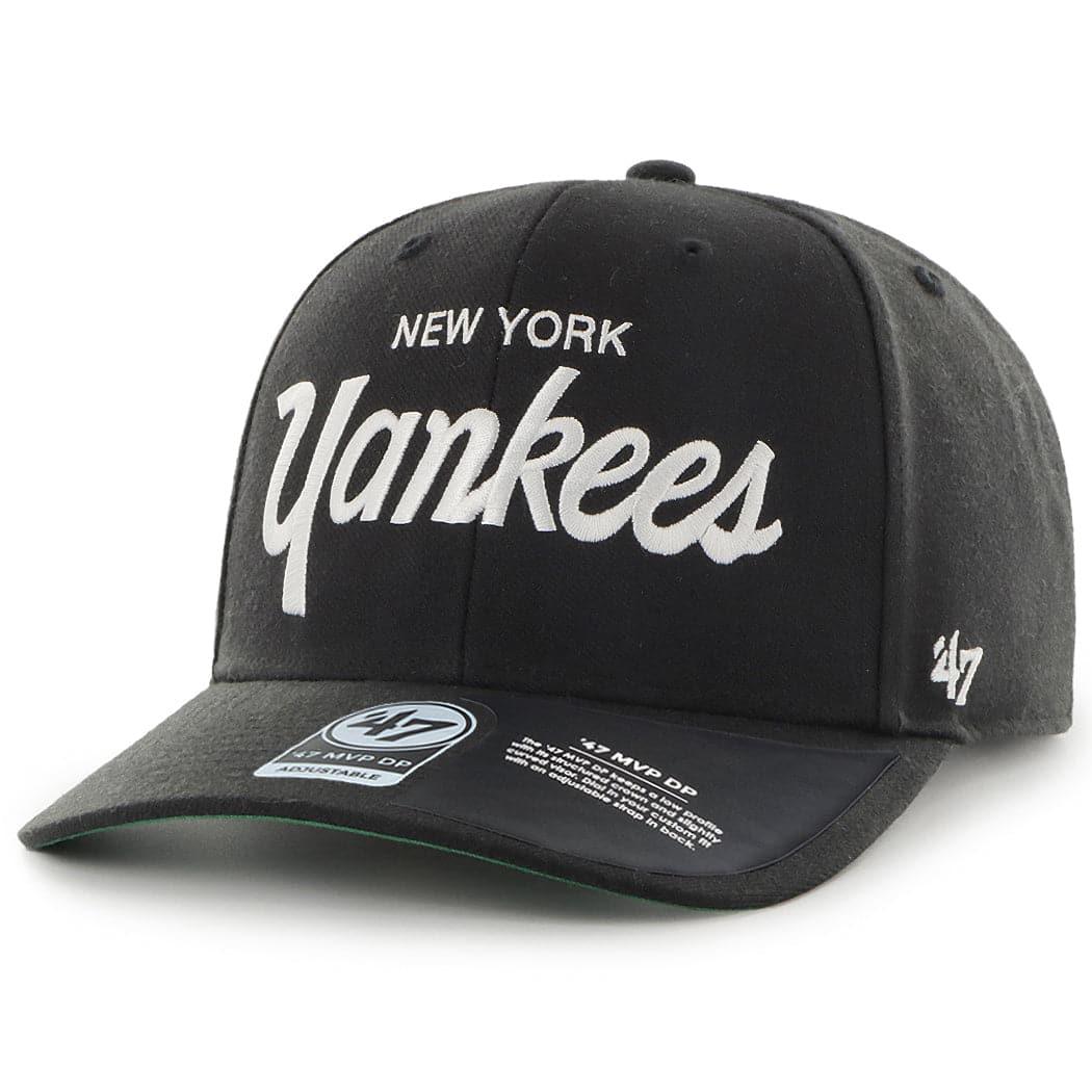 47 Brand Caps New York Yankees ‘47 MLB Replica Script MVP DP Pre-Curved Snapback Hat - Black