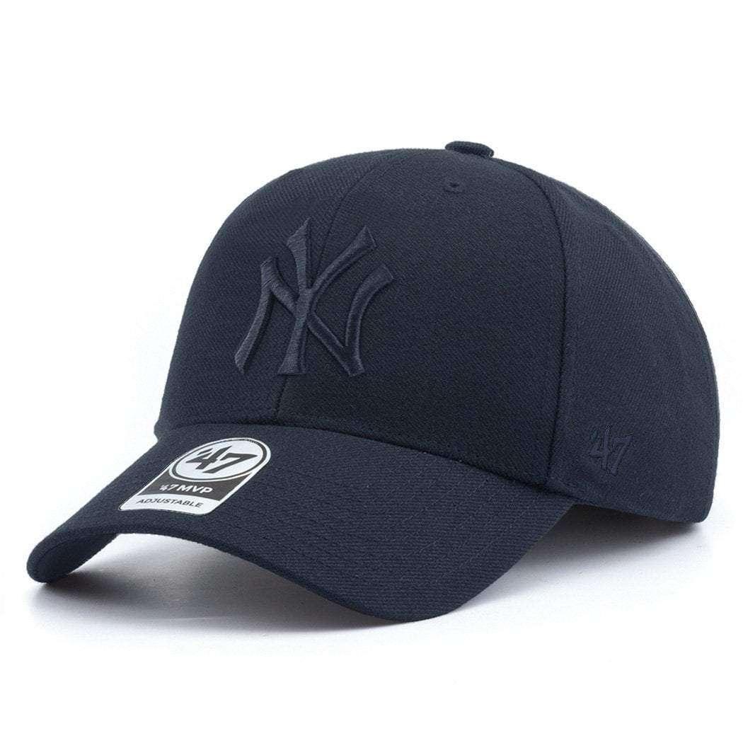 47 Brand Caps New York Yankees '47 MLB Tonal Logo MVP Snapback Curve Hat - Navy