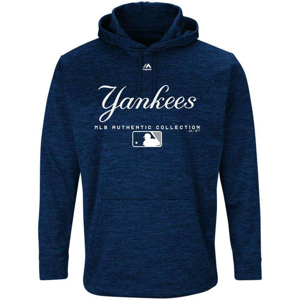 Majestic Athletic Jumpers New York Yankees Majestic MLB Authentic Team Drive Hoodie - Navy