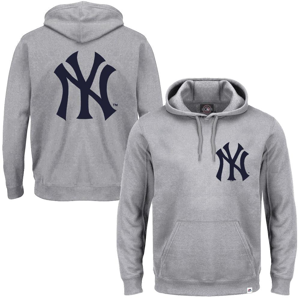 Majestic Athletic Jumpers New York Yankees Majestic MLB Duke Hoodie Jumper - Grey