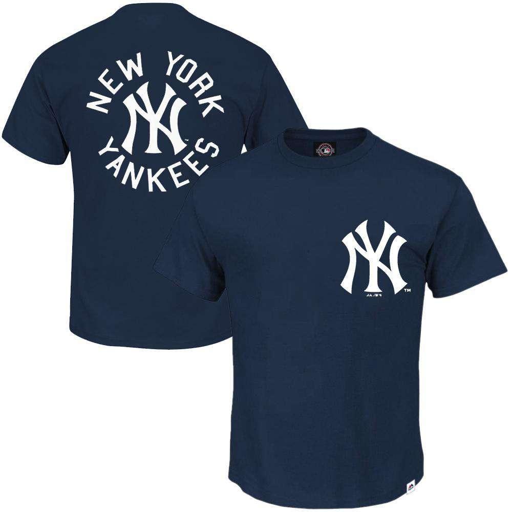 Majestic Athletic T-Shirts New York Yankees Majestic MLB Fasden T-Shirt - Navy