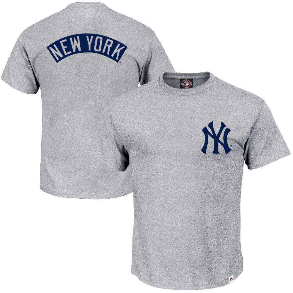 Majestic Athletic T-Shirts XXL New York Yankees Majestic MLB Finter T-Shirt - Grey
