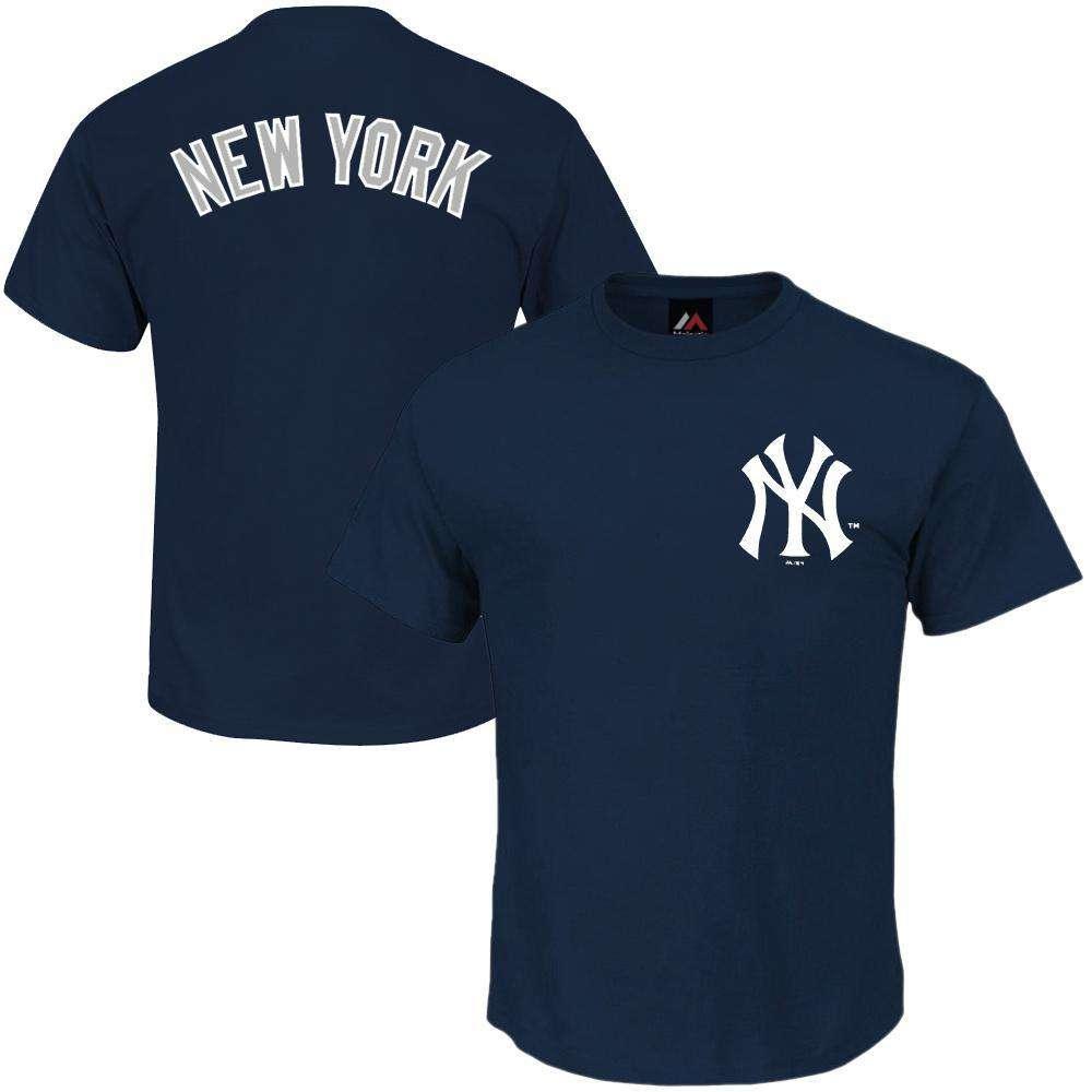 Majestic Athletic T-Shirts L New York Yankees Majestic MLB Gamily Logo T-Shirt - Navy