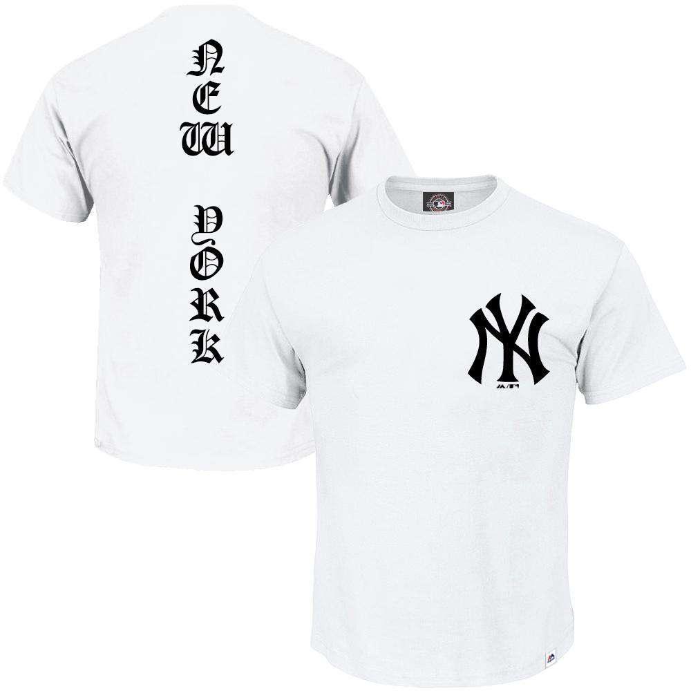 Majestic Athletic T-Shirts New York Yankees Majestic MLB Gothley T-Shirt - White