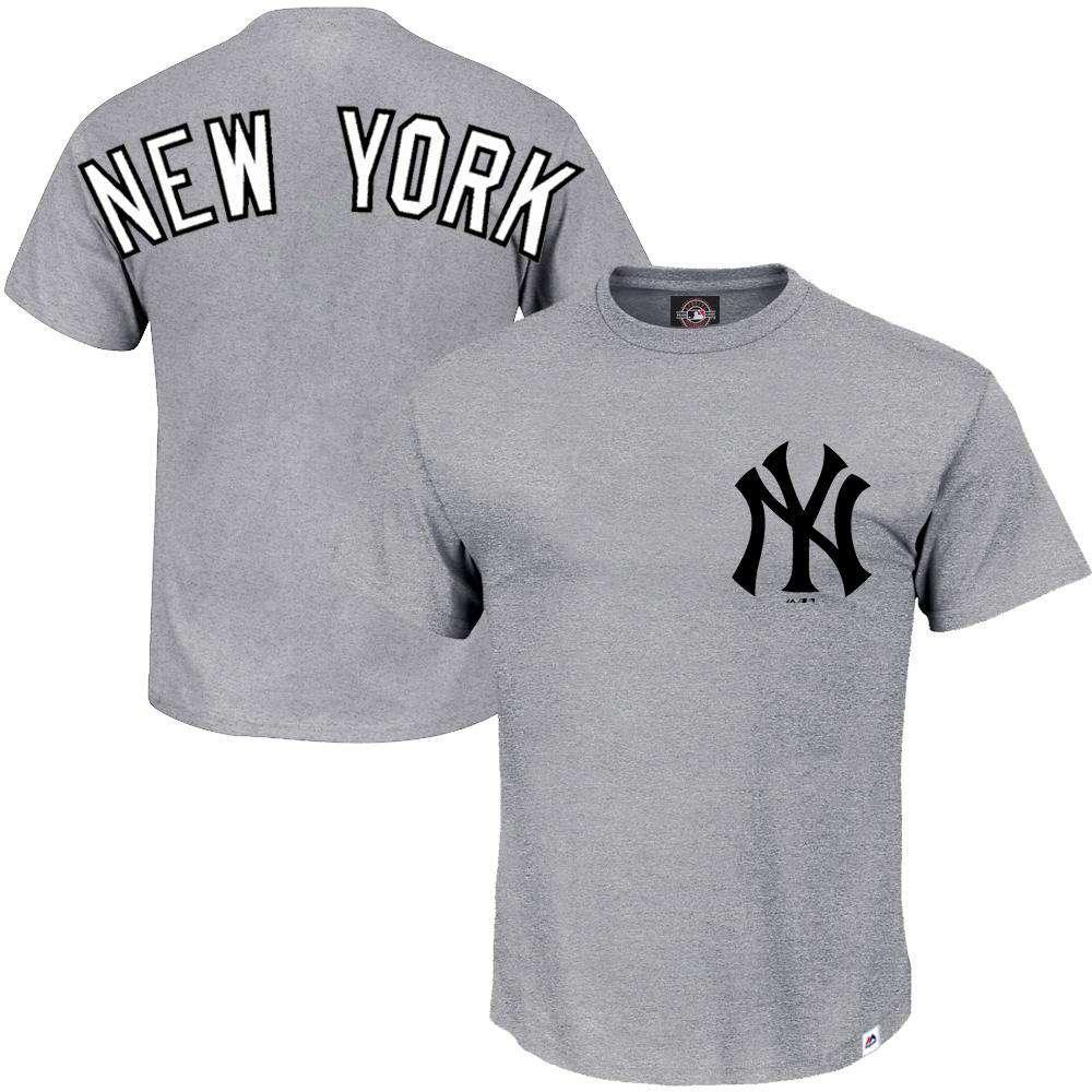 Majestic Athletic T-Shirts New York Yankees Majestic MLB Hastings T-Shirt - Grey Marle