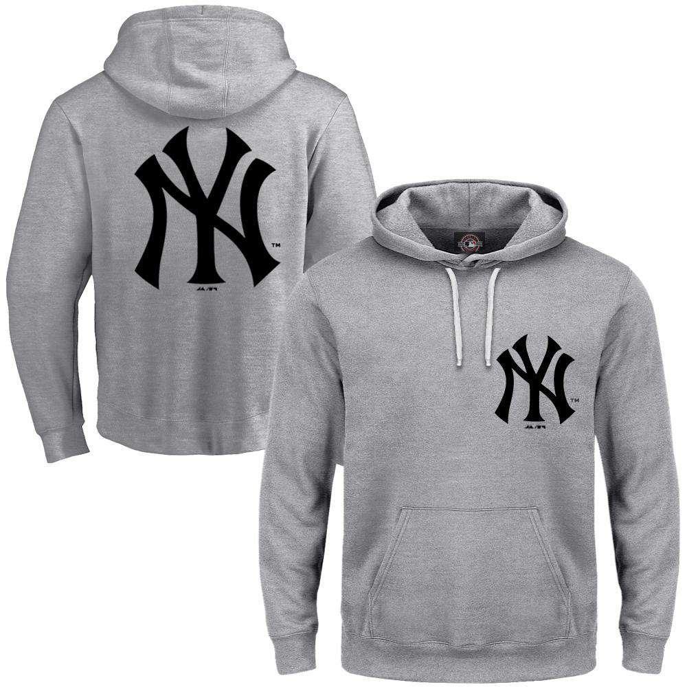 Majestic Athletic Jumpers New York Yankees Majestic MLB Juke Hoodie Jumper - Grey